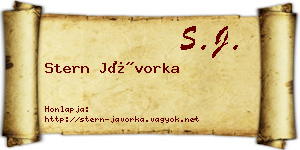 Stern Jávorka névjegykártya